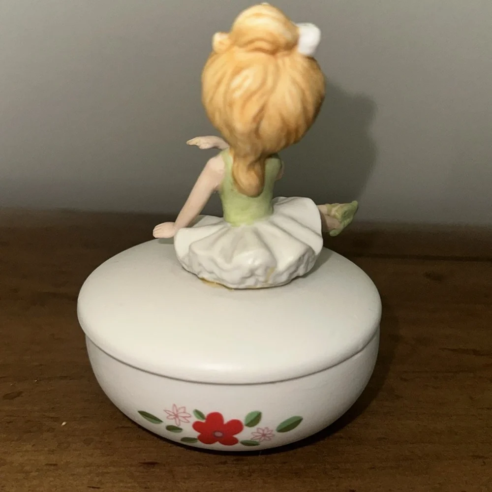 Vintage Ballerina Porcelain Trinket Jewelry Box